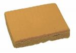 Preview: The image displays a rectangular sponge in yellow. The surface is slightly rough and has a porous structure. The edges are rounded and the sponge is flat.