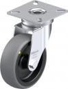 Preview: The image shows a gray roller bearing with a metal bracket. The roller is round and has a smooth bottom, while the bracket is rectangular and appears sturdy.