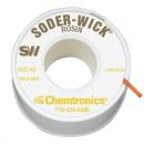 Preview: The image shows a roll of chemical desoldering braid. The roll is white and has a central hole. It says 