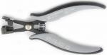 Preview: The image shows a pair of pliers with gray, rubberized handles and a black metal tip. It features a spring-loaded opening and is designed for precise gripping or cutting.