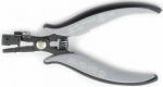 Preview: The image shows a tool similar to pliers with gray, rubberized handles and a black, metal head. The head has a special shape with a compression spring.