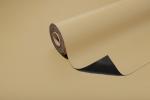 Preview: The image shows a roll of paper-like material in light beige, partially unrolled. The underside is black, and the edge of the paper is slightly wavy.