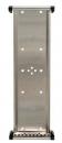 Preview: The image displays a narrow, rectangular piece of metal in silver color. On its sides, there are black rubber feet. In the center, several holes are arranged.