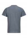 Preview: The image shows a gray T-shirt with a fine striped pattern. The sleeves are short, and the back is plain, with no print or embellishments.