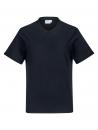 Preview: The image shows a black V-neck t-shirt with short sleeves. It has a simple, straight fit and a textile structure. The design is simple and timeless.