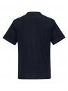 Preview: The image displays a simple, black T-shirt from the back. It features short sleeves, a round neckline, and a straight cut without any special embellishments.