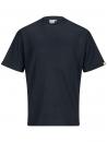 Preview: The image shows a black T-shirt with short sleeves. It has a simple, straight shape and appears solid-colored, without any noticeable patterns or designs.