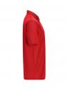 Preview: Das Bild zeigt ein rotes Poloshirt von der Seite. Es hat einen klassischen Kragen und kurze Ärmel. Der Stoff wirkt leicht und sportlich, ohne auffällige Muster.