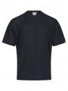 Preview: The image shows a simple, black short-sleeved T-shirt. It has a round neckline and is made of smooth fabric. It appears sporty and casual.