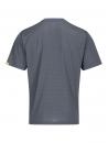 Preview: Das Bild zeigt ein graues T-Shirt mit einem einfachen, gestreiften Muster. Es hat kurze Ärmel, einen runden Halsausschnitt und eine lockere Passform. An der linken Seite ist ein kleines Logo.