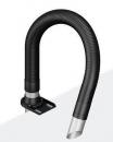 Preview: The image shows a flexible, black hose with a silver end. The hose is slightly curved and has a holder at the base, which is used for attachment.