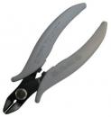Preview: The image shows a pair of pliers with rounded, gray handles and a black cutting edge. It is commonly used for precise cutting tasks, such as trimming wires or nails.