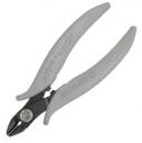 Preview: The image shows a pair of pliers with a gray, ergonomic handle and a sharp, metallic cutting edge. The pliers appear to be suitable for precise cutting of wire or similar material.