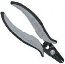 Preview: The image shows a gray and black pliers. It has ergonomic handles that allow for comfortable handling. The pliers feature a closed cutting edge and a central screw.