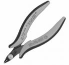 Preview: The image shows a pair of pliers with gray, ergonomic handles and a sharp, curved blade. The pliers have a compact shape and are designed for precise cutting.
