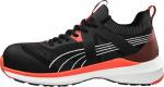 Preview: The shoe is sporty, predominantly black with vibrant red and white accents. It features a sturdy sole and a breathable upper, ideal for everyday wear or sports.