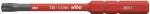 Preview: The image displays a narrow red screwdriver bit with a black tip. The bit features the markings 