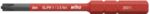 Preview: The image shows a red screwdriver bit with a flat and a Phillips head tip. The handle displays product details and the brand 