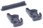 Preview: In the picture, there are two gray plastic brackets and an elongated holder visible. The holders have a curved shape with an opening to secure objects.