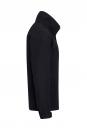 Preview: The image shows a black jacket in profile. It has a high collar and a simple, straight shape. There are no conspicuous patterns or embellishments.