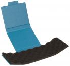 Preview: The image shows an open blue packaging. It contains a wavy, black foam insert. The foam surface is soft and has a structural wave shape.