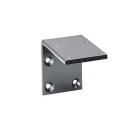 Preview: The image shows a silver metal bracket in an L-shape. The horizontal surface is on top and has four drill holes for mounting. It appears sturdy and functional.
