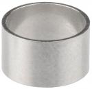 Preview: It is a round, silver metal ring. The surface is smooth and shiny, the inner diameter is larger than the outer diameter. The ring is standing on a flat surface.