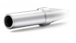 Preview: The image shows an elongated, silver object with a conical end. It has a round, hollow entrance and a smooth, metallic surface.