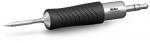 Preview: The image shows a handy tool handle. The handle is black with non-slip grooves, and at one end there is a metallic insert with a pointed shape, which is used for screwing.