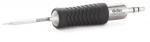 Preview: The image shows a screwdriver with a rubberized, non-slip handle. The handle is black with elongated grooves and has a metallic part that leads to the tip.
