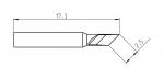 Preview: Das Bild zeigt eine technische Zeichnung eines Werkzeugs mit einem schmalen, schrägen Ende. Es sind Maße angegeben: 17,3 mm Länge und 2,5 mm Breite. Das Ende hat eine spezielle Form für präzise Anwendungen.
