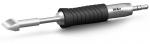 Preview: The image displays a tool handle with a non-slip, black rubber coating. At one end, there is a curved metal scoop. The handle is transparent, engraved with 
