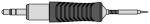 Preview: The image shows a black ballpoint pen with a grooved surface in the middle. At one end, there is a fine, pointed tip, and at the other, a thicker part for the grip.