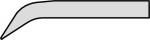 Preview: The image shows a long, flat object with a gentle, curved edge that slopes downward and ends in a pointed shape. The rest is straight and has a uniform surface.