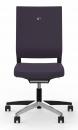Preview: The chair has a tall, straight backrest and a wide seat. It is in a dark shade and stands on a five-spoke caster base made of metal.
