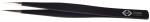 Preview: The image shows a black tweezer with narrow, pointed tips. The surface is smooth and has a matte texture. On one side, a brand logo is engraved.