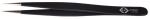 Preview: The image shows a black tweezer with narrow tips. It has a smooth surface and is slightly curved to enable precise gripping.