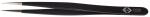 Preview: The image shows a black tweezer with narrow, pointed tips. It is slightly curved and has a smooth surface. On one side, there is a serial number.