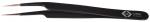 Preview: The image shows a black tweezer with narrow, precise tips. It is slightly curved and has a non-slip surface for better grip. There is a logo at the end.