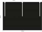Preview: The image shows a black template with dimensions of 253 mm in width and 180 mm in height. At the top, there are two parallel cutouts, each 110 mm wide.