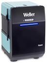 Preview: The image displays a compactly designed switch device. It features a black front with a blue LED strip and a light blue top. The front is equipped with symbols for operation.