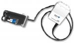 Preview: The image displays a technical device featuring a long, black handle and a connecting cable. At one end, there is a block marked with the inscription 