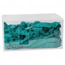 Preview: In a clear, rectangular box, there are many clustered turquoise balloons. The box has an opening on the front. The contents appear colorful and festive.