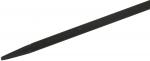 Preview: The image shows a long, thin, black object with a pointed, narrow front. The surface is slightly rough and has some small, light spots.
