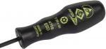 Preview: The image shows a black screwdriver with an ergonomic handle. The handle has green prints with a model number and the note 