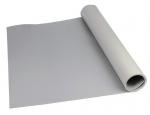 Preview: The image shows a roll of gray paper, partially unrolled. The surface is smooth and matte, and the paper is lying on a flat surface.