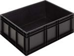 Preview: Das Bild zeigt eine rechteckige, schwarze Kunststoffbox. Sie hat glatte Wände und einen offenen oberen Rand. Die Box ist robust und eignet sich für die Aufbewahrung von Gegenständen.