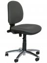 Preview: The office chair has a black, padded seat and a tall, ergonomic backrest. It stands on a circular base with five casters for easy range of motion.