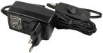 Preview: The image displays a black power supply unit with a plug for a socket. It features a cable with a switch that indicates 