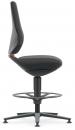 Preview: The chair has a black, curved backrest and a padded seat. It stands on a stable base with a round footrest and is height adjustable.